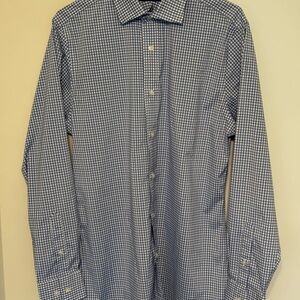 Nautica Men's Blue Checkered Shirt Stretchy